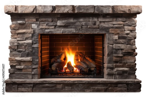Fireplace isolated on white background
