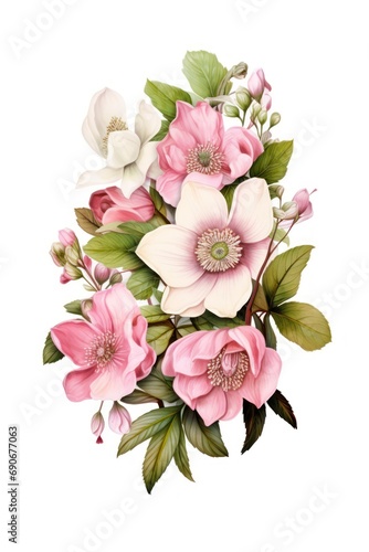 Hellebore Haven Frame isolated on white background
