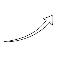 White arrow with black stroke icon on white background. flat style. arrow icon for your web site design, logo, app, UI. arrow indicated the direction symbol. curved arrow