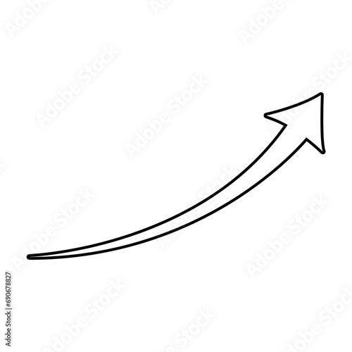 White arrow with black stroke icon on white background. flat style. arrow icon for your web site design, logo, app, UI. arrow indicated the direction symbol. curved arrow