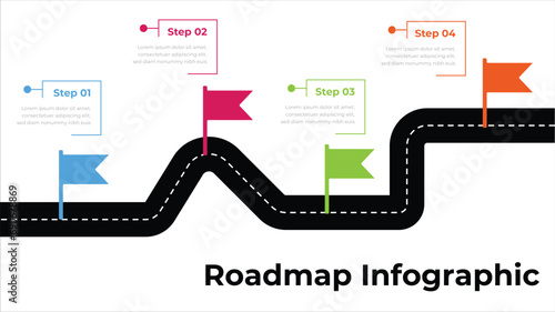 Infographic Roadmap design template with place for your data.
