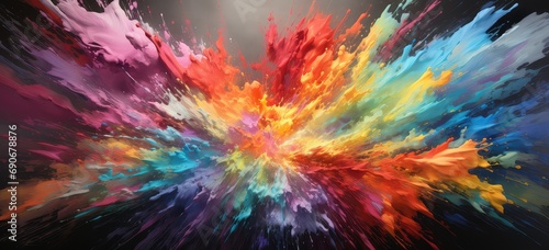 multikolorowa tapeta z rozbłyśniętym pyłem z kolorowych farb kolorów photo