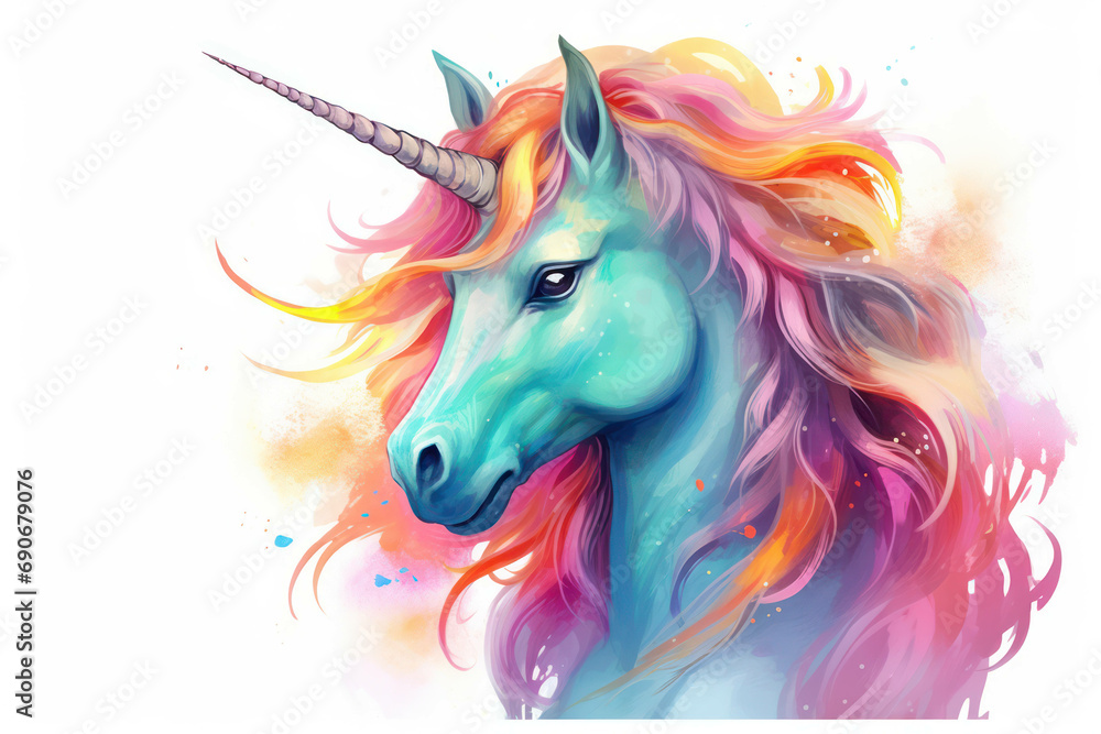 Background dream horn animal art unicorn fantasy white head magic horse beauty illustration