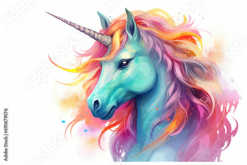 Background dream horn animal art unicorn fantasy white head magic horse beauty illustration © VICHIZH