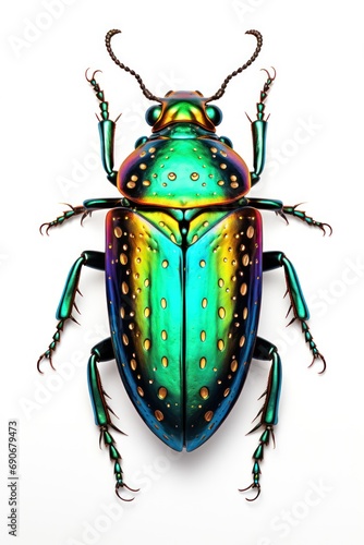 Jewel Beetle isolated on white background 