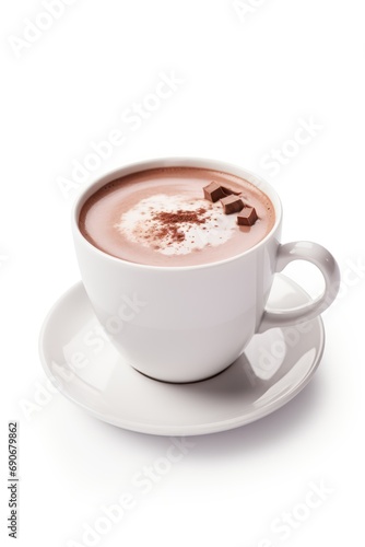 Hot cocoa isolated on white background