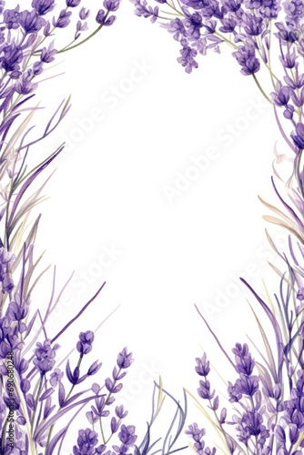 Lavender Fields Frame isolated on white background 