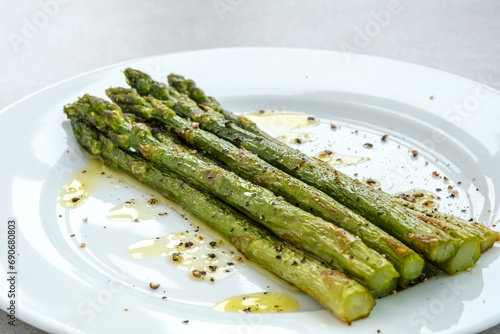 Bunch of cooked asparagus
