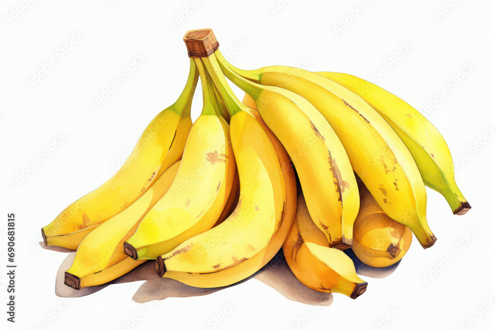 Tropical yellow sweet bananas freshness food healthy organic background snack fruit ripe