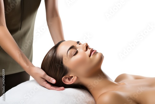 Massage Therapist isolated on white background 