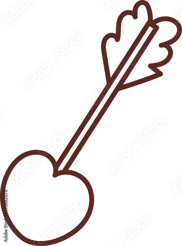 Valentine elements, line drawings for coloring books, cute, simple