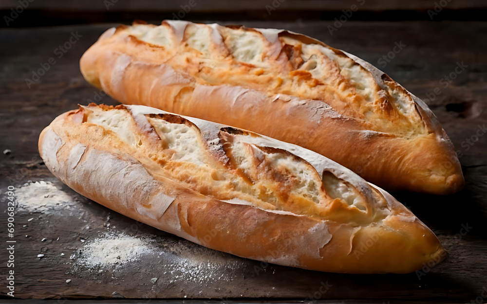 Capture the essence of Baguette in a mouthwatering food photography shot Generative AI