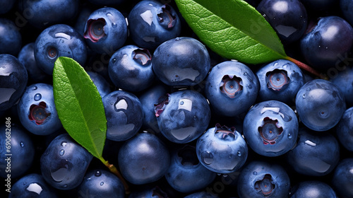 Fresh blueberries filling the entire frame, food background created with Generative Ai