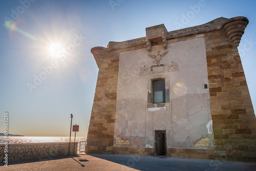 View of Ligny Tower in Trapani, Sicily, Italy, Europe