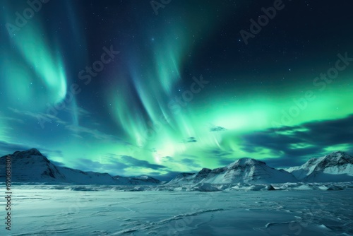 Northern Lights isolated on white background