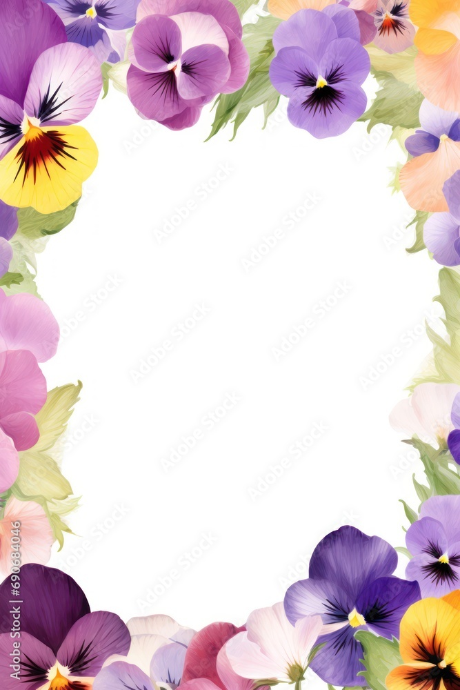 Pansy Patch Frame isolated on white background