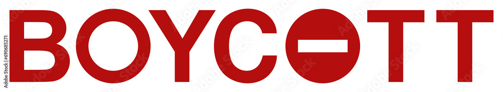 Visual Text Illustration of the Boycott, can use for sign, symbol, watermark, mark, sticker, banner, or graphic design element. Format PNG Visual Text Illustration of the Boycott, can use for sign, symbol, watermark, mark, sticker, banner, or graphic design element. Format PNG