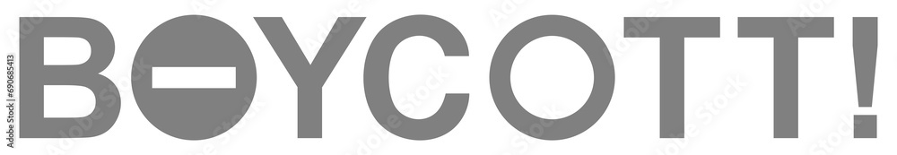 Visual Text Illustration of the Boycott, can use for sign, symbol, watermark, mark, sticker, banner, or graphic design element. Format PNG Visual Text Illustration of the Boycott, can use for sign, symbol, watermark, mark, sticker, banner, or graphic design element. Format PNG