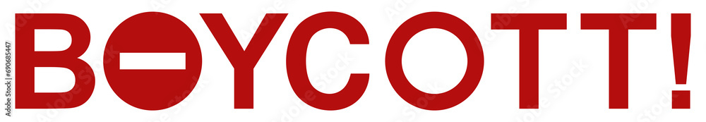 Visual Text Illustration of the Boycott, can use for sign, symbol, watermark, mark, sticker, banner, or graphic design element. Format PNG Visual Text Illustration of the Boycott, can use for sign, symbol, watermark, mark, sticker, banner, or graphic design element. Format PNG