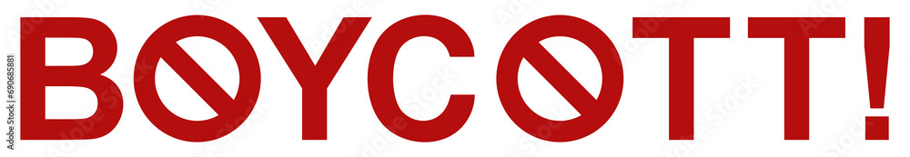 Visual Text Illustration of the Boycott, can use for sign, symbol, watermark, mark, sticker, banner, or graphic design element. Format PNG Visual Text Illustration of the Boycott, can use for sign, symbol, watermark, mark, sticker, banner, or graphic design element. Format PNG
