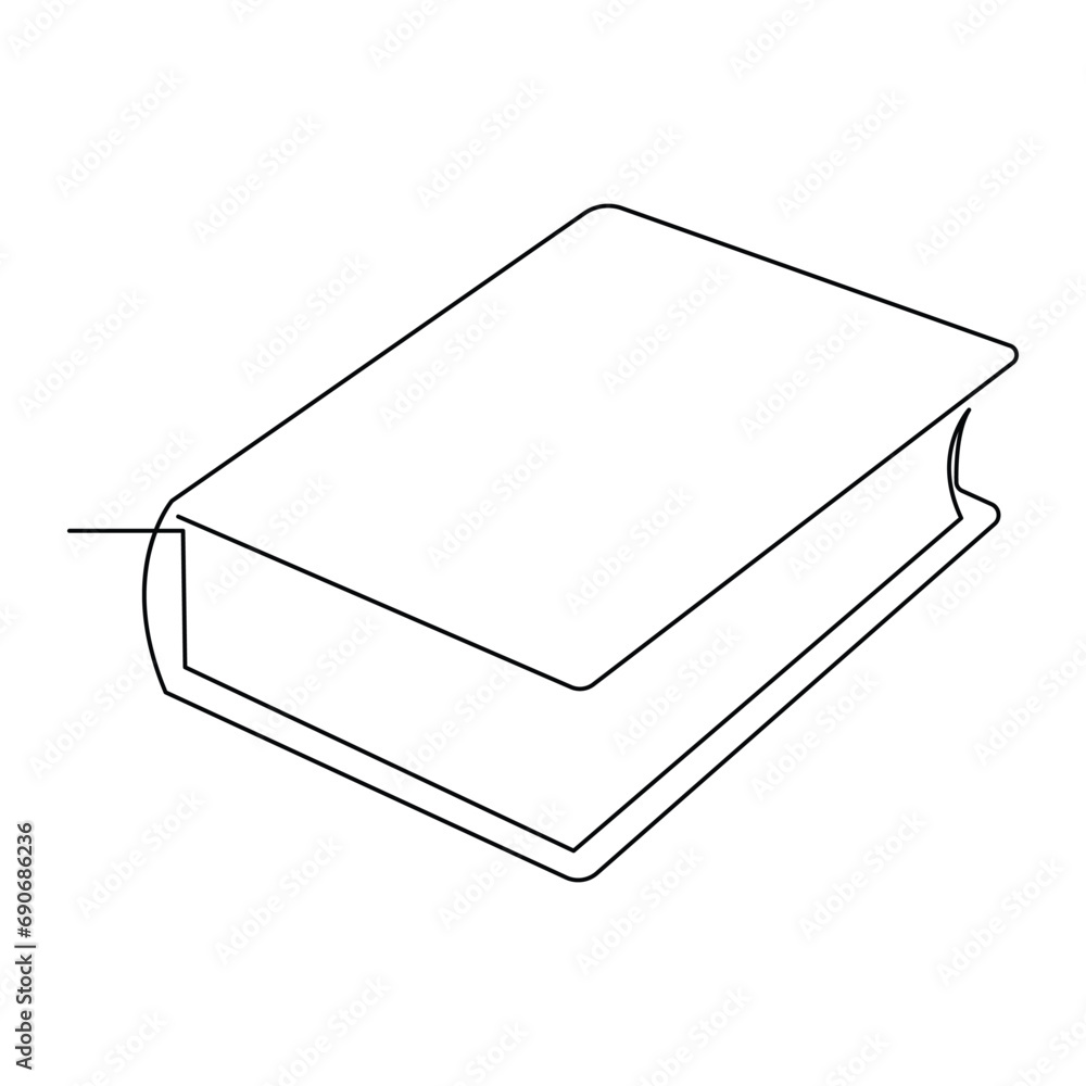 One line art drawing continuous opened book simple minimalistic outline vector illustration One line art drawing continuous opened book simple minimalistic outline vector illustration