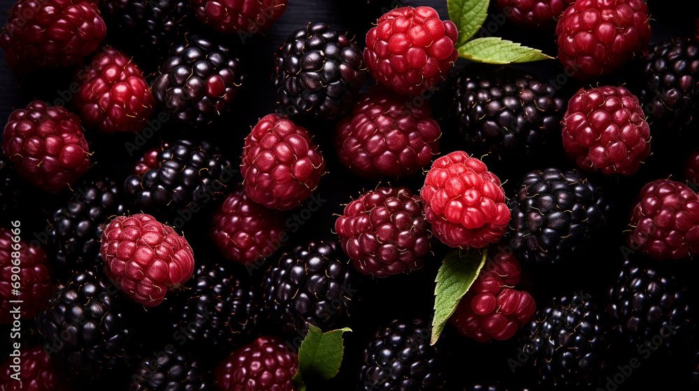 Fresh blackberries filling the entire frame created with Generative Ai Fresh blackberries filling the entire frame created with Generative Ai