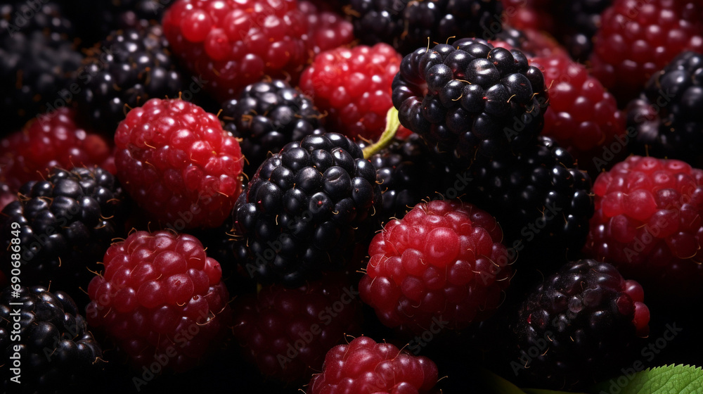 Fresh blackberries filling the entire frame created with Generative Ai Fresh blackberries filling the entire frame created with Generative Ai