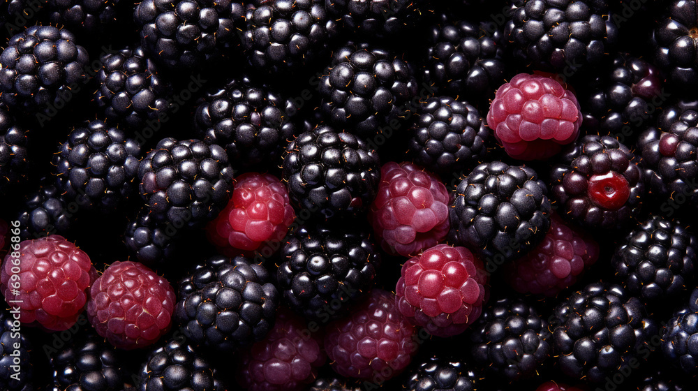Fresh blackberries filling the entire frame created with Generative Ai Fresh blackberries filling the entire frame created with Generative Ai