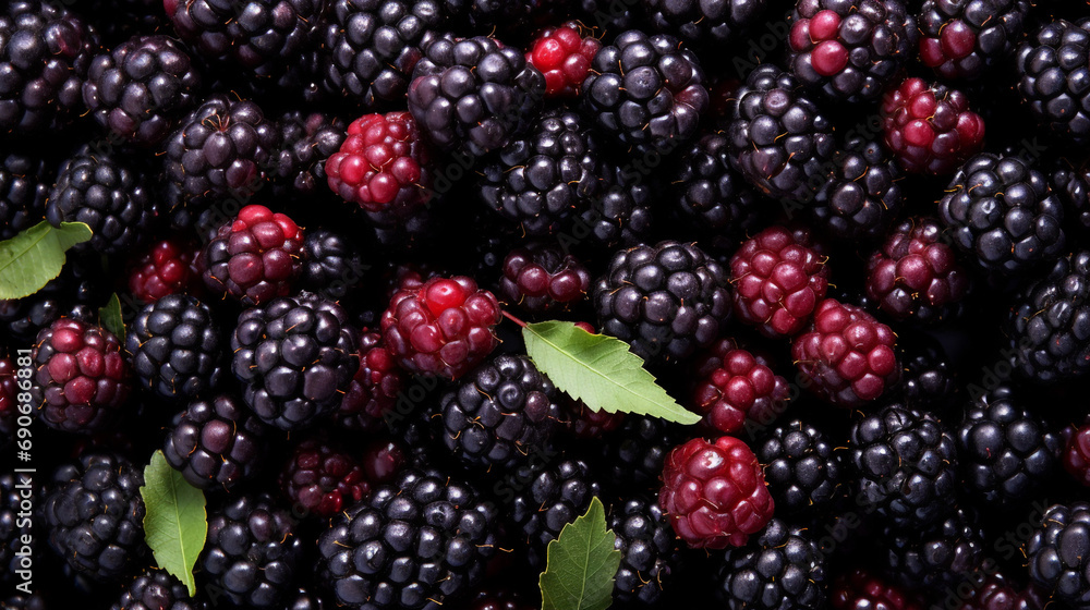 Fresh blackberries filling the entire frame created with Generative Ai Fresh blackberries filling the entire frame created with Generative Ai