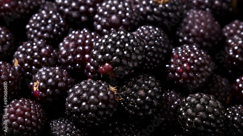 Fresh blackberries filling the entire frame created with Generative Ai