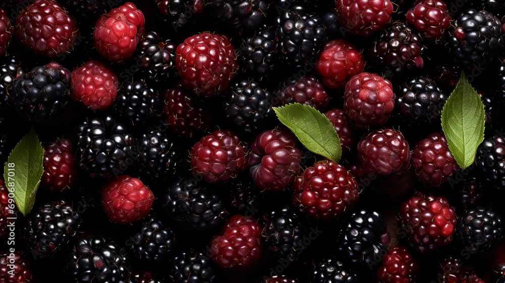 Fresh blackberries filling the entire frame created with Generative Ai Fresh blackberries filling the entire frame created with Generative Ai