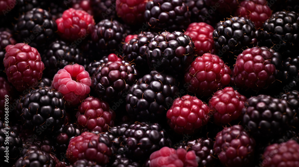 Fresh blackberries filling the entire frame created with Generative Ai Fresh blackberries filling the entire frame created with Generative Ai