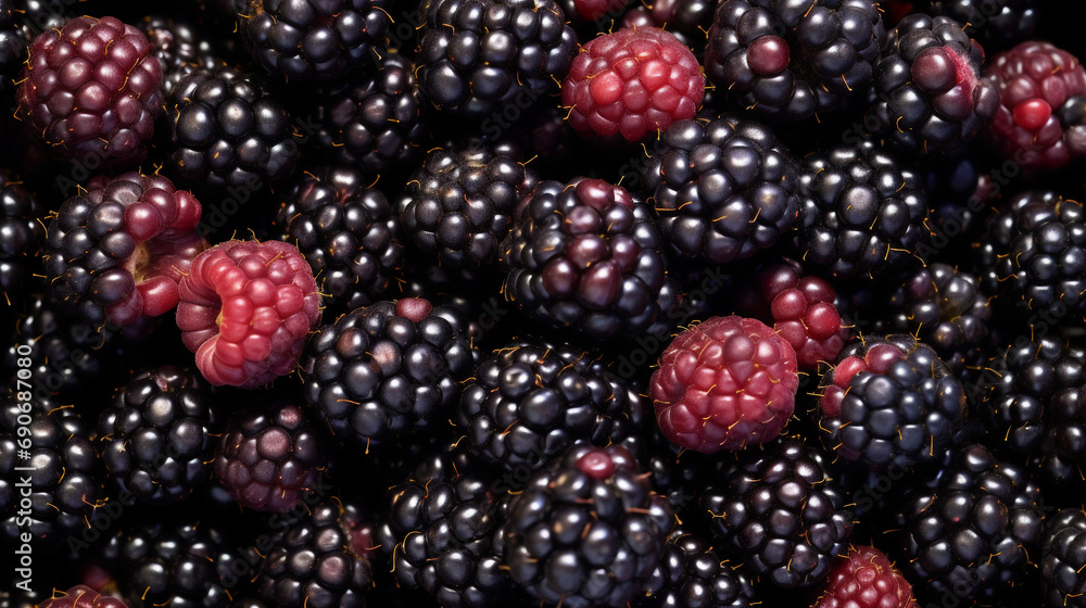 Fresh blackberries filling the entire frame created with Generative Ai Fresh blackberries filling the entire frame created with Generative Ai