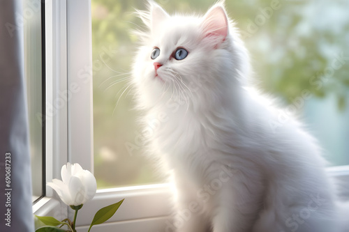 cat on the window - Ai generated