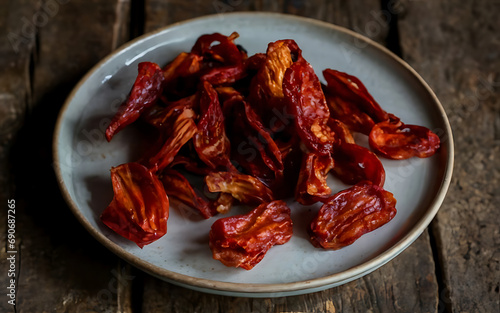 Capture the essence of Sun Dried Tomatoes in a mouthwatering food photography shot Generative AI