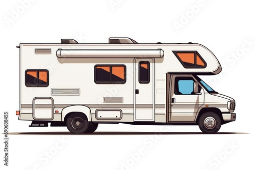 RV camper isolated on white background