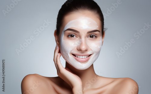 A skin care routine, in the style of use of fabric, smooth surface