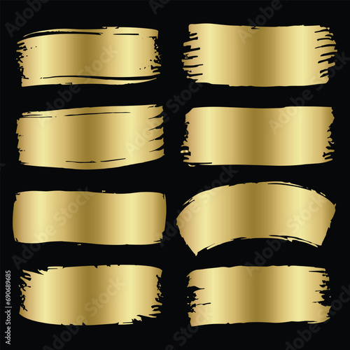 Gold Brush strokes set