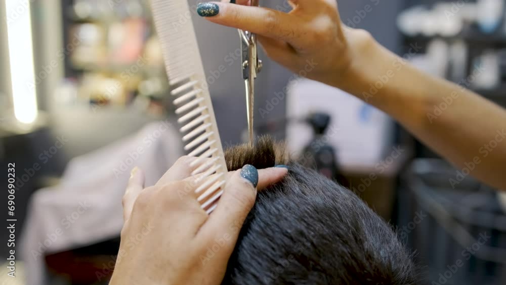 Volume Scissors Thinning the haircut and adding volume using scissors and a comb ...