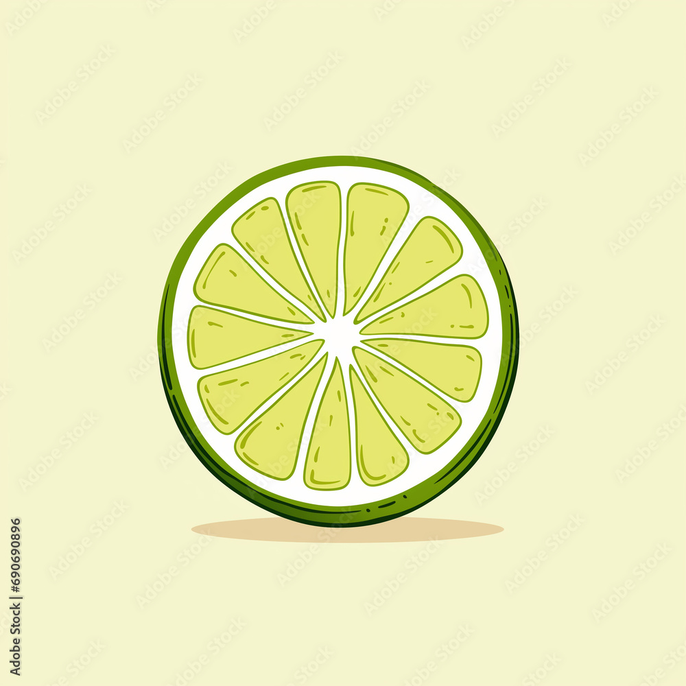 Simple graphic of a ripe Lime fruit. Flat clean cartoon 2D illustration style Simple graphic of a ripe Lime fruit. Flat clean cartoon 2D illustration style