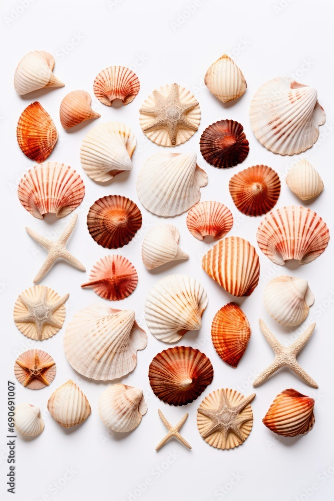 Seashells isolated on white background 