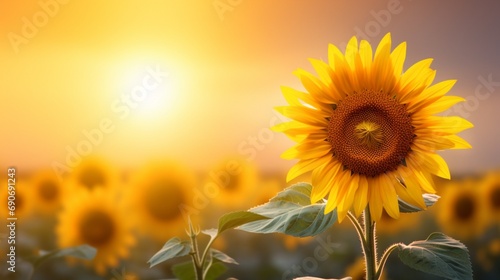 A solitary sunflower  its golden petals beaming brightly  set against a pristine white scene.
