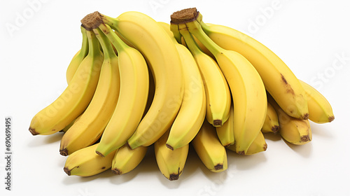 Bananas small bunch on white created with Generative Ai
