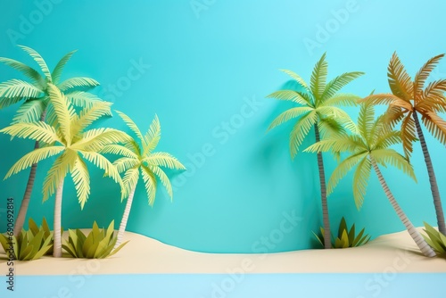 A group of palm trees sitting on top of a beach