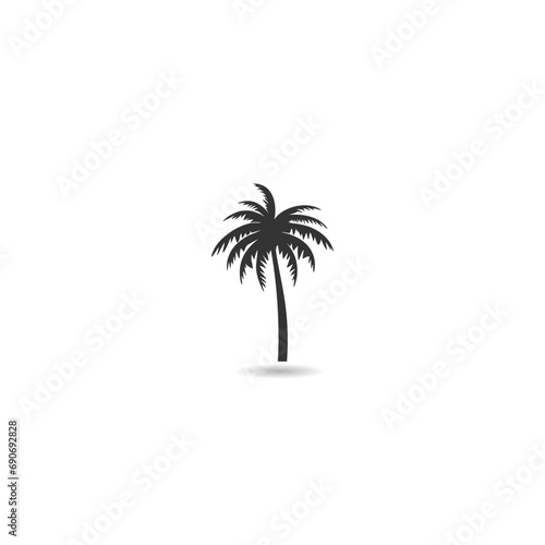 Palm tree logo  icon with shadow © sljubisa