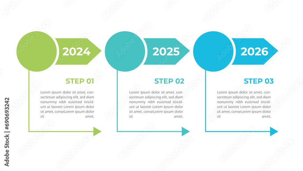 Naklejka premium Modern timeline infographic.