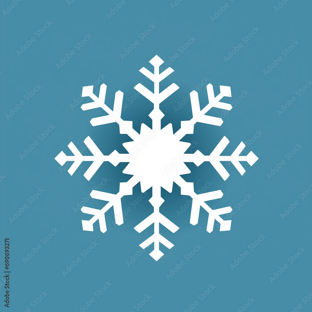 A snowflake made of basic geometric shapes. Flat clean illustration style A snowflake made of basic geometric shapes. Flat clean illustration style