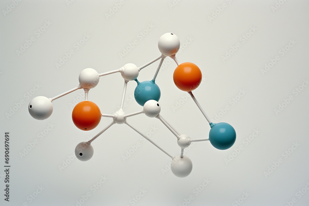 Obraz premium Minimalist scheme depicting molecular bonding, suitable for chemistry and biochemistry papers.