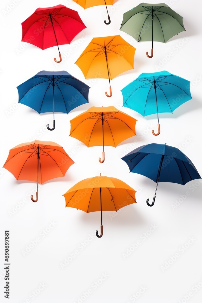 Umbrellas isolated on white background
