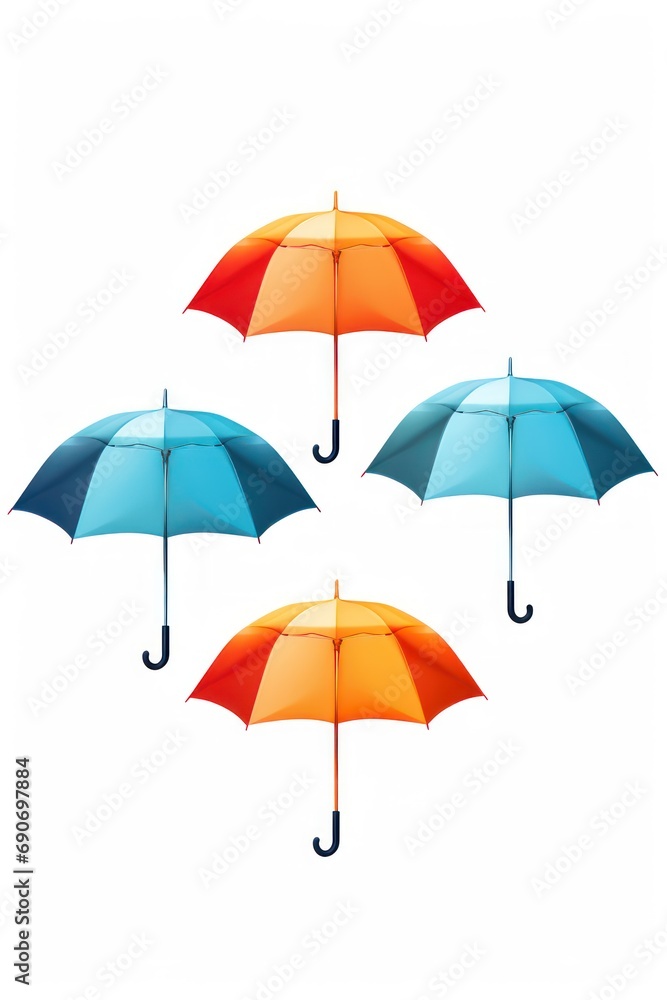 Umbrellas isolated on white background